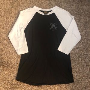 Obey Black & White Baseball Style T-Shirt